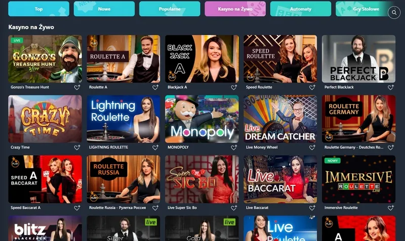 Gry z żywym krupierem Poker, ruletka, blackjack w Buran Casino